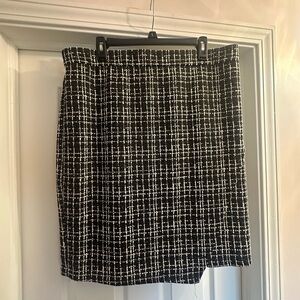 Classic Black and White Tweed Skirt